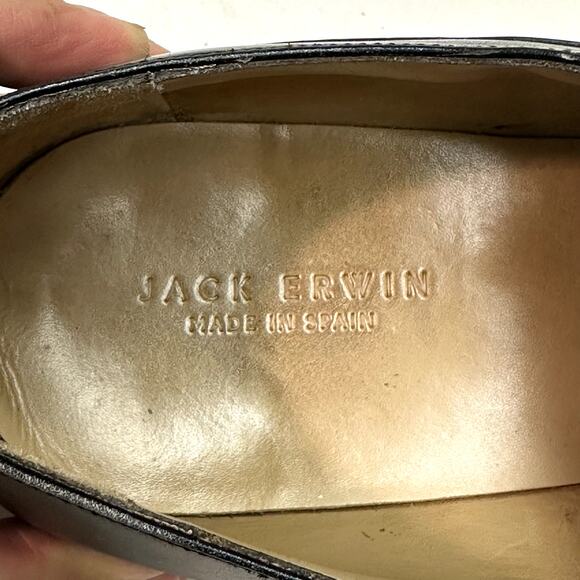 VERY GOOD Jack Erwin Cap-Toe Oxford Black Calf Made in Spain Men\'s 13 main image 9